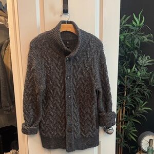 Banana Republic Charcoal Cable Knit Cardigan